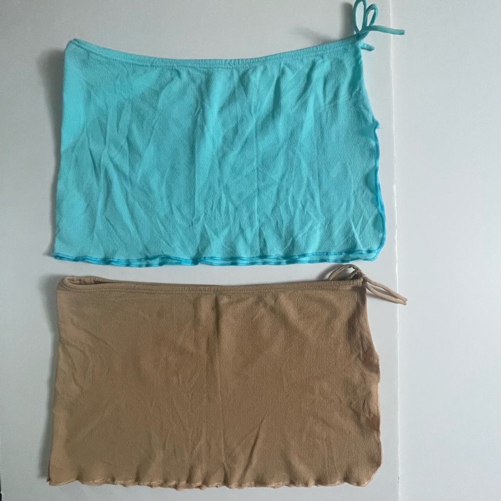 Maya Swimwear Blue and Tan Mini Brazilian Sarong’s One Size Fits Most